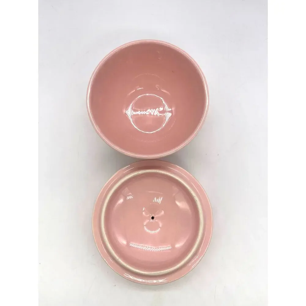 Sado International Pink Sugar Bowl w/ Lid Made in Portugal